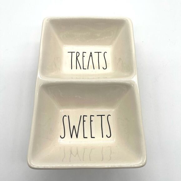 Rae Dunn “TREATS/SWEETS” snack dish - Picture 1 of 4